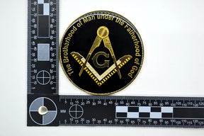 Master Mason Blue Lodge Car Emblem - Gold & Black Square & Compass G Emblem - Bricks Masons