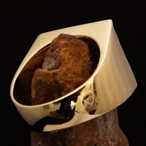 Ancient Egypt Keychain - Green & Gold Eye of Horus Solid Brass - Bricks Masons