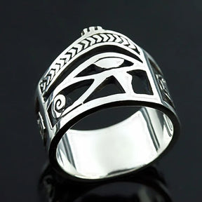 Ancient Egypt Ring - Silver Copper Eye of Horus - Bricks Masons