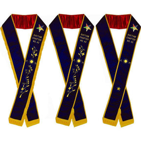 Associate Matron OES Sash - Purple Velvet - Bricks Masons