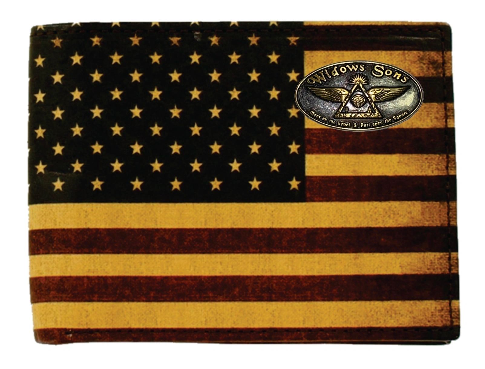 Widows Sons Wallet - Nocona Classic American Flag Bifold - Bricks Masons