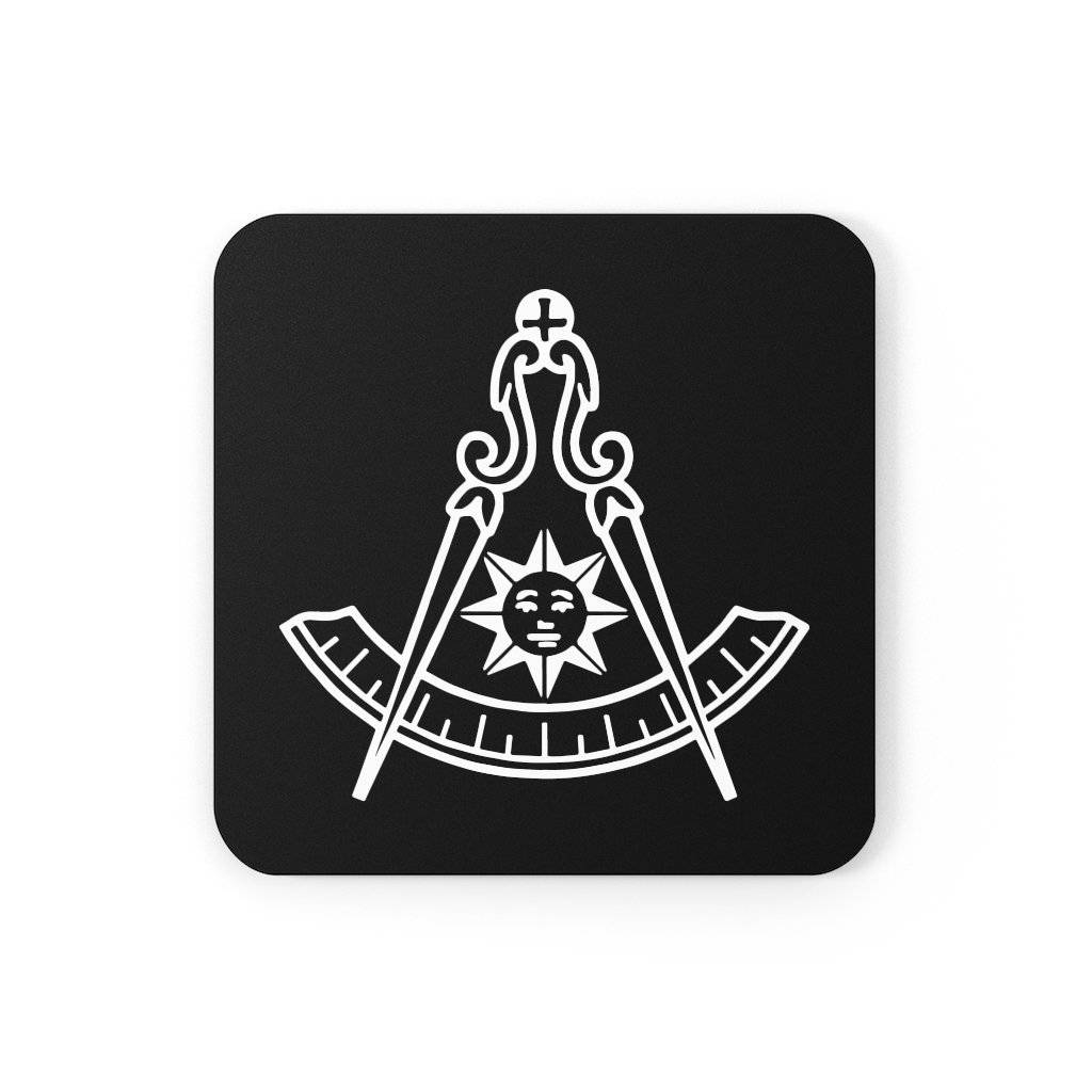 Past Master Blue Lodge California Regulation Coaster - White & Black