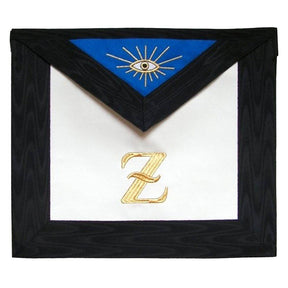 4th Degree Scottish Rite Apron - White, Blue with Black Moire