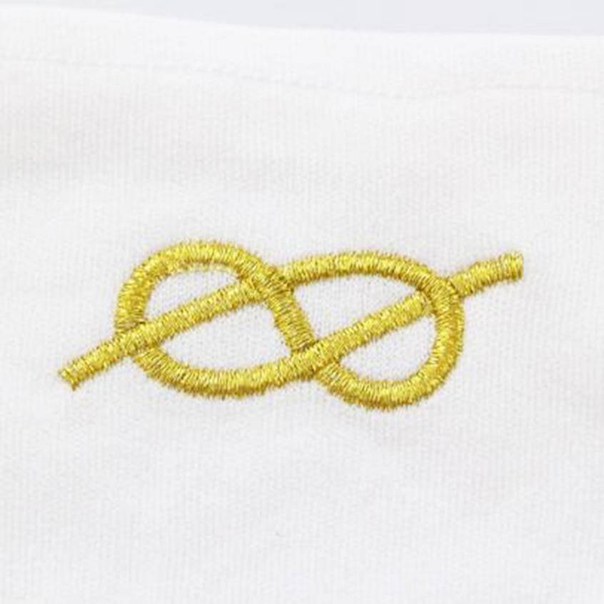 Masonic Gloves - White Cotton with Golden Knot Machine Embroidery