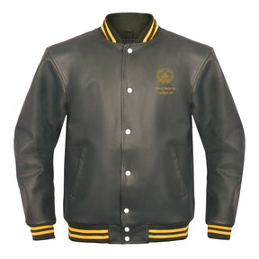 Grand Master Blue Lodge Jacket - Leather With Customizable Gold Embroidery - Bricks Masons