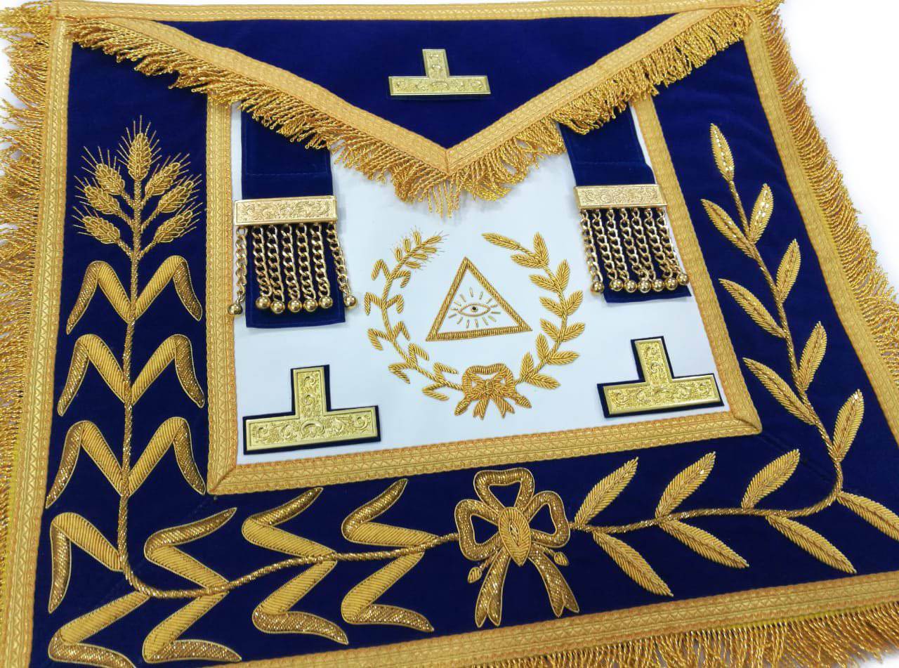 Grand Master Craft Apron - Royal Blue - Bricks Masons