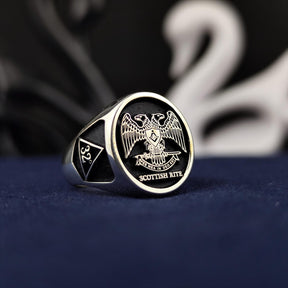 32nd Degree Scottish RiteRing - Double Headed Eagle With S & C - Bricks Masons