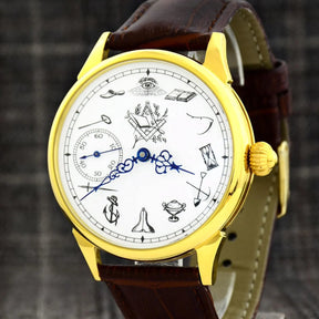 Master Mason Blue Lodge Wristwatch -  All-Seeing Eye - Bricks Masons