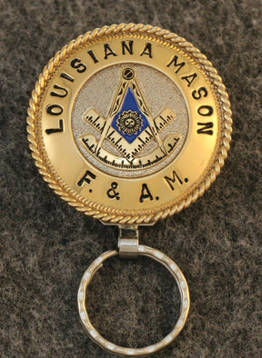 Past Master Blue Lodge Keychain - Handcrafted Louisiana Mason  F. & A. M. - Bricks Masons
