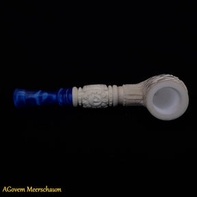 Master Mason Blue Lodge Meerschaum Pipe - Handmade with Fitter Case - Bricks Masons