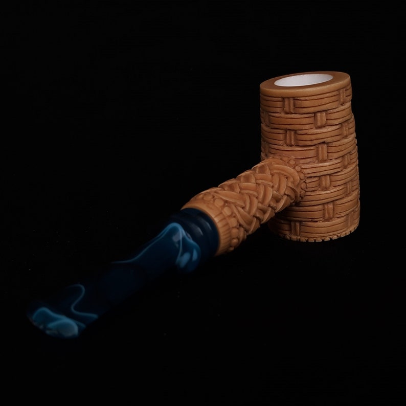 Master Mason Blue Lodge Meerschaum Pipe - Square and Compass G Gavel Shape - Bricks Masons