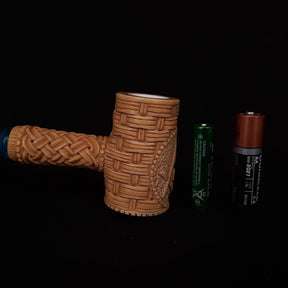 Master Mason Blue Lodge Meerschaum Pipe - Square and Compass G Gavel Shape - Bricks Masons