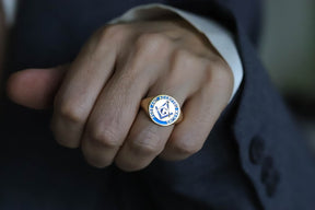 Master Mason Blue Lodge Ring - 10K To 18K Gold Free & Accepted Masons - Bricks Masons