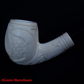 Eye Of Providence Meerschaum Pipe - Natural Wax Handmade - Bricks Masons