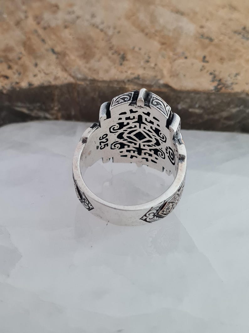Master Mason Blue Lodge Ring - Handmade Sterling Silver Lapis Lazuli - Bricks Masons