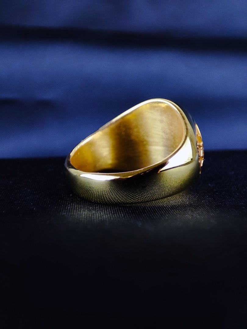 Master Mason Blue Lodge Ring - Engraved Square & Compass G With Wreath - Bricks Masons