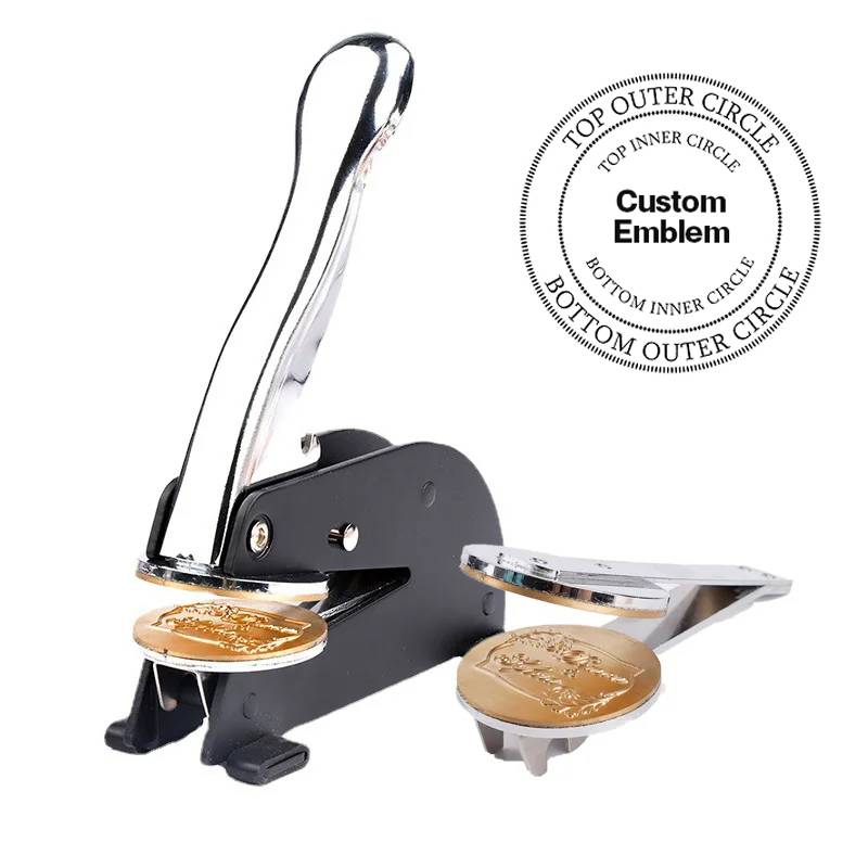 International Masons Seal Press - Desktop  Stainless Steel With Customizable Stamp - Bricks Masons