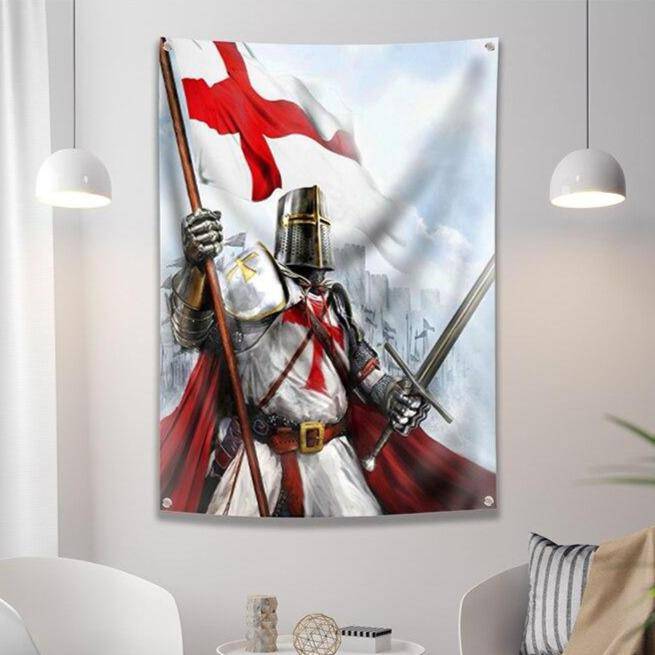 Knights Templar Flag - Printed - Bricks Masons