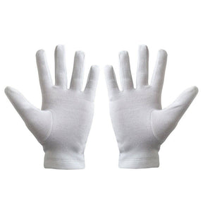 Knights Templar Commandery Gloves - White Cotton Machine Embroidered Emblem - Bricks Masons
