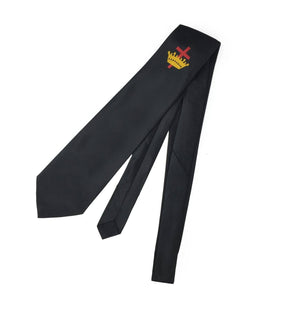 Knights Templar Commandery Necktie - Black Knights Templar Commandery Machine Embroidery - Bricks Masons