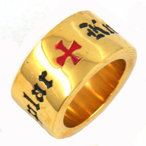 Knights Templar Ring - Cross Golden - Bricks Masons