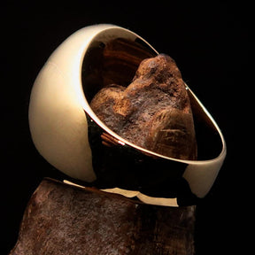 Knights Templar Ring - Green Brass Lorraine Cross - Bricks Masons