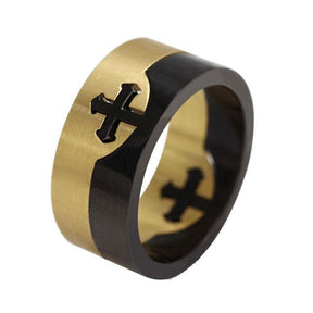 Knights Templar Ring - Puzzle Detachable (Silver/Black) - Bricks Masons