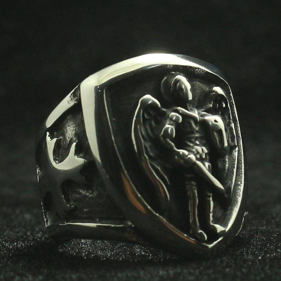 Knights Templar Ring - St. Michael The Archangel Silver - Bricks Masons