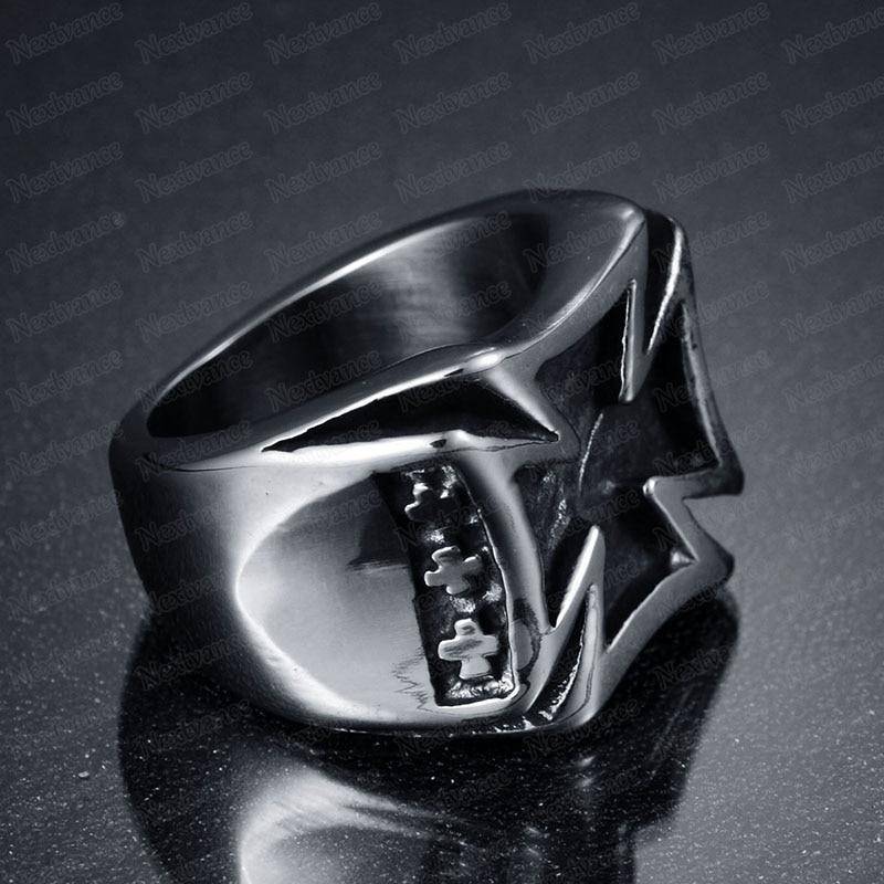 Knights Templar Ring - Vintage Cross Signet - Bricks Masons