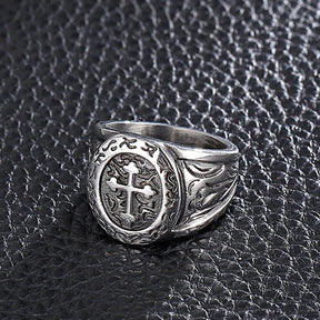 Knights Templar Ring - Vintage Motif - Bricks Masons