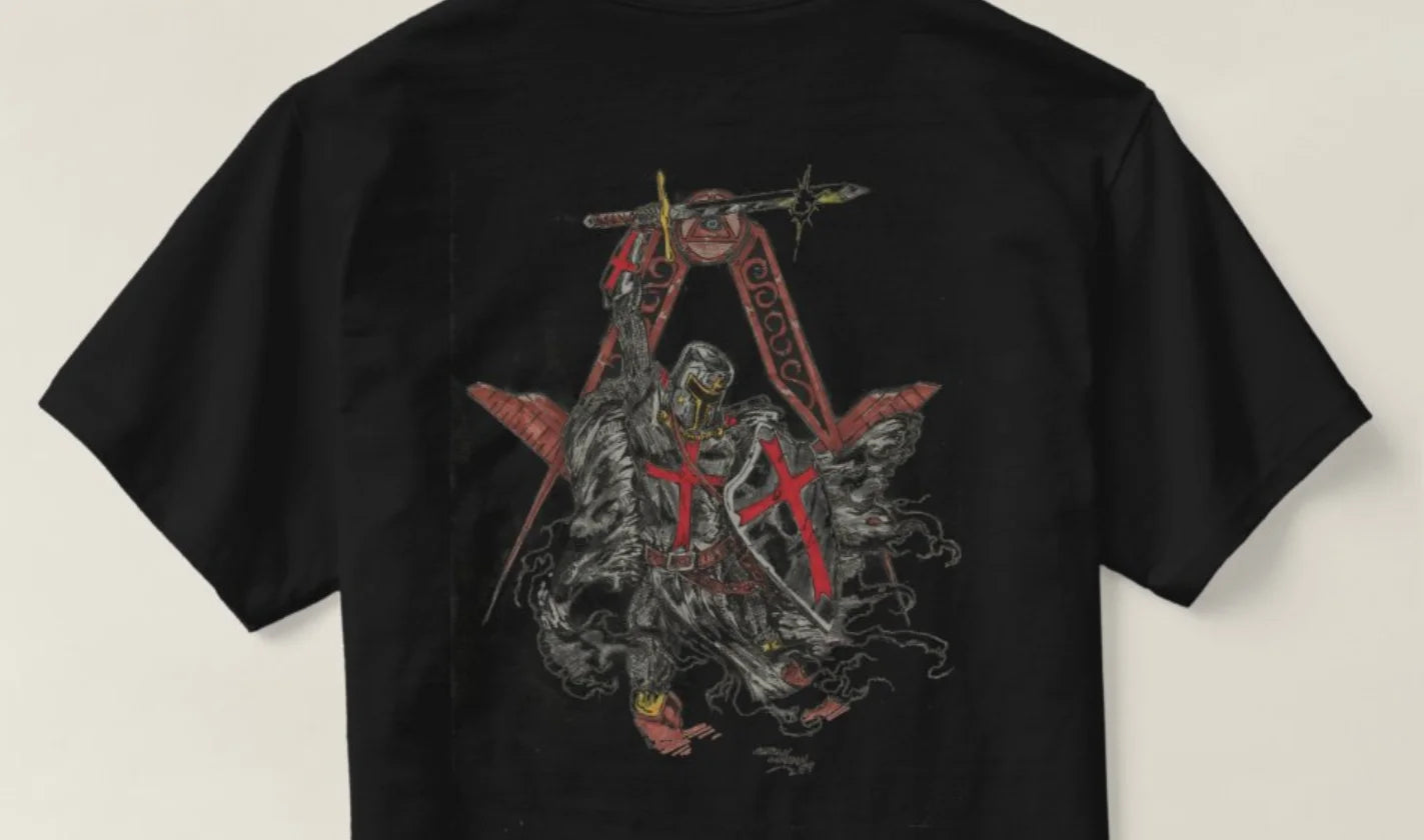 Knights Templar T-Shirt - Cotton Short Sleeve O-Neck - Bricks Masons