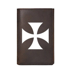 Knights Templar Wallet - Genuine Leather Cross and Credit Card Holder - Bricks Masons