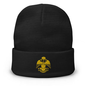 33rd Degree Scottish Rite Beanie - Wings Down Golden Embroidery