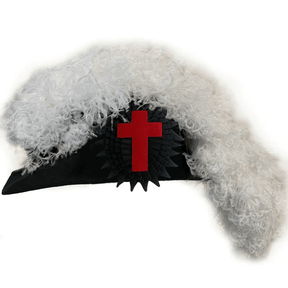 Line Officer Knights Templar Illinois Regulation Chapeau - All White Plumes - Bricks Masons
