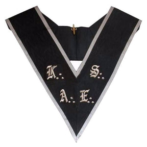 30th Degree Scottish Rite Collar - AKAES Black Moire with Grey Borders