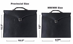 Master Mason Blue Lodge Apron Case - Black Leather MM, WM, Provincial - Bricks Masons