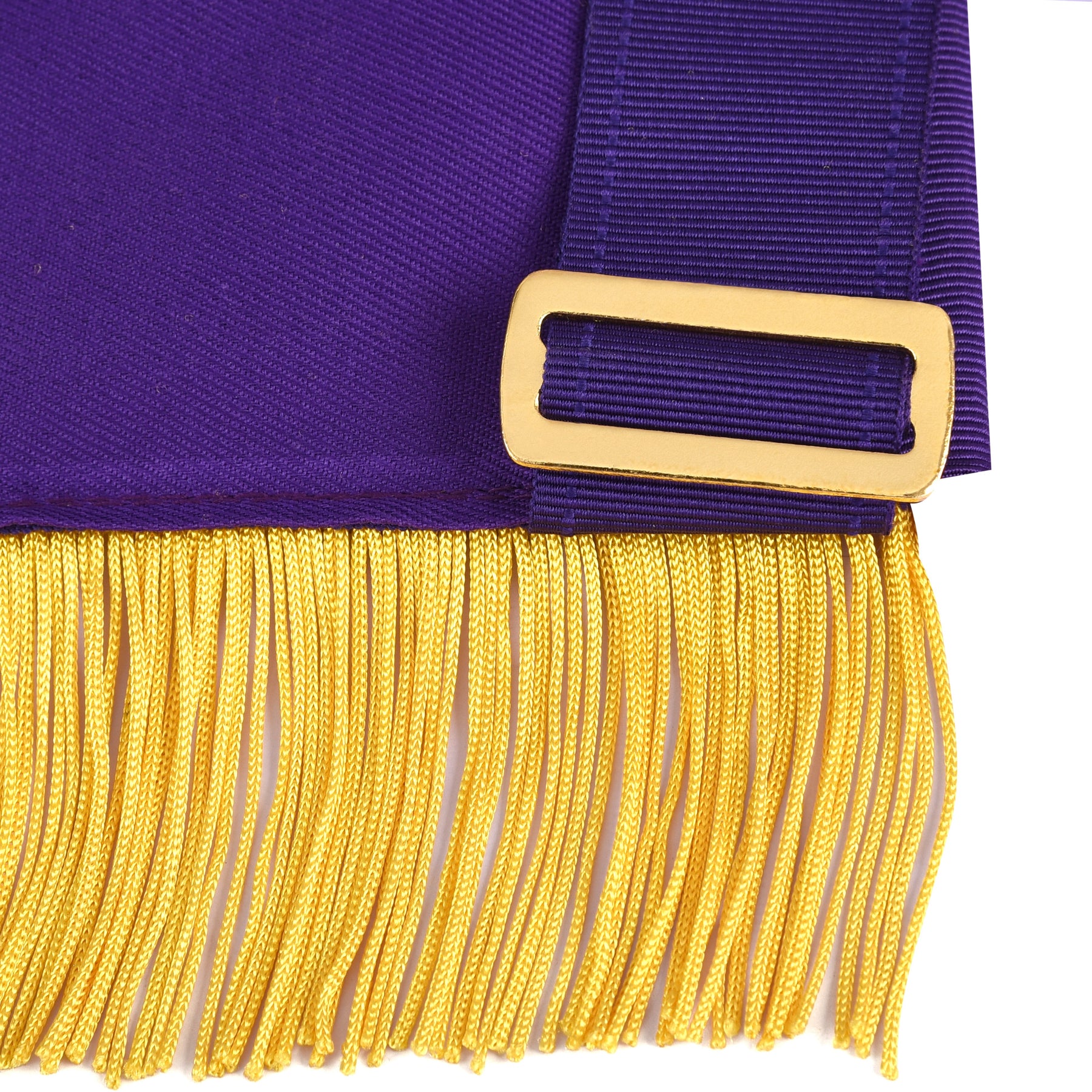 Master Mason Blue Lodge Apron - Purple Ribbon With Machine Embroidery Bullion And Tassels - Bricks Masons
