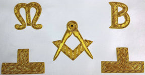 Master Mason Blue Lodge Apron - Red Velvet with Golden Bullion And Wire - Bricks Masons