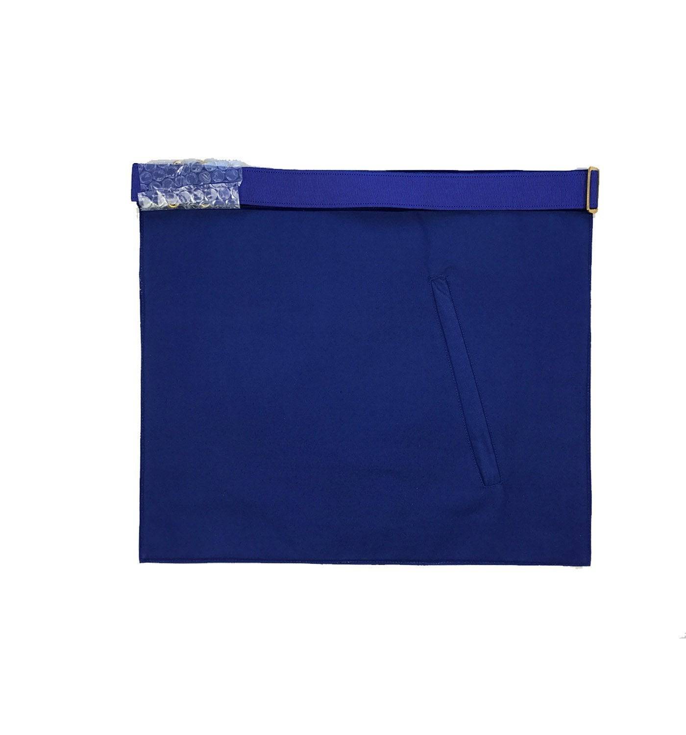 Master Mason Blue Lodge Apron - Royal Blue Silver Embroidery - Bricks Masons