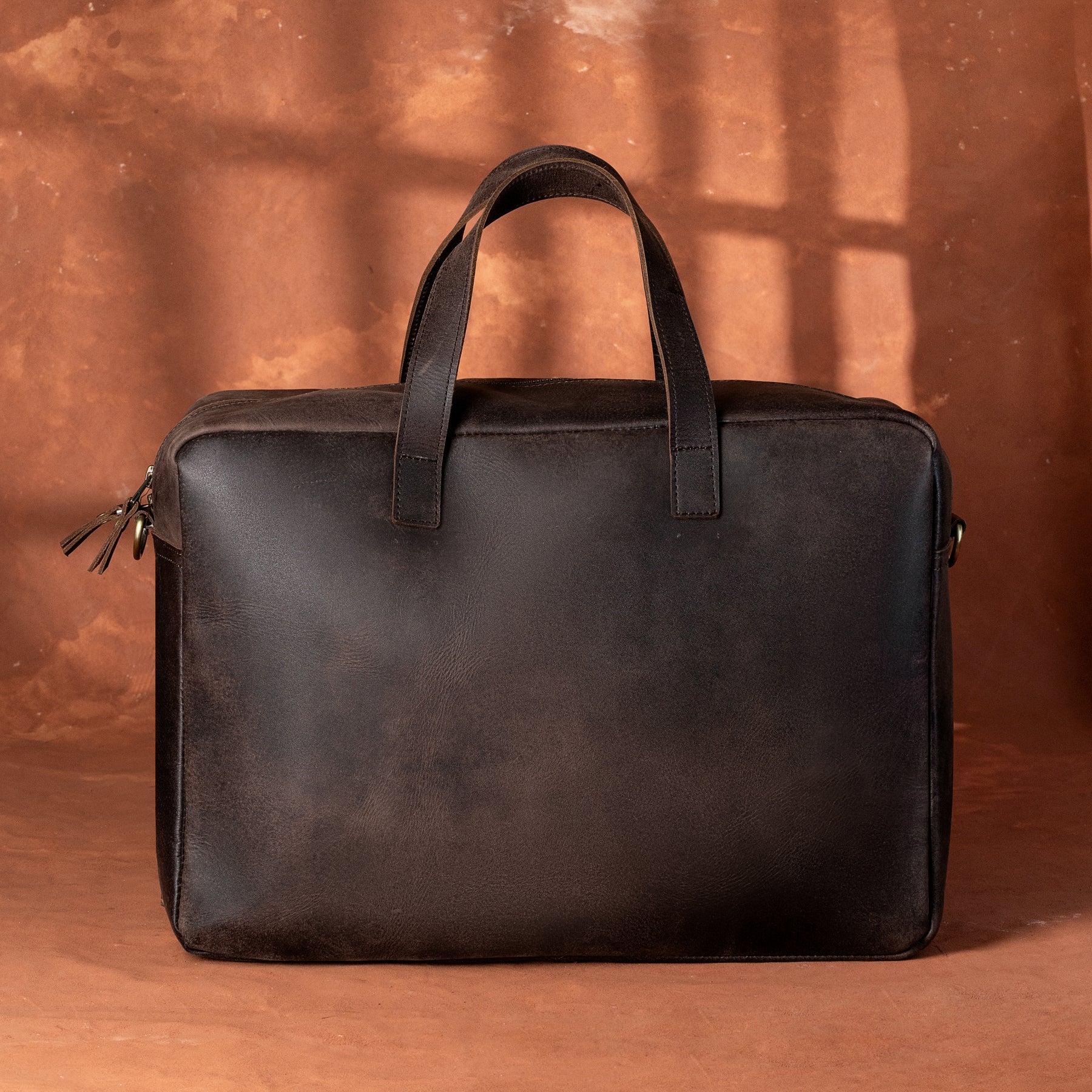 Master Mason Blue Lodge Briefcase - Dark Brown Cow Leather - Bricks Masons