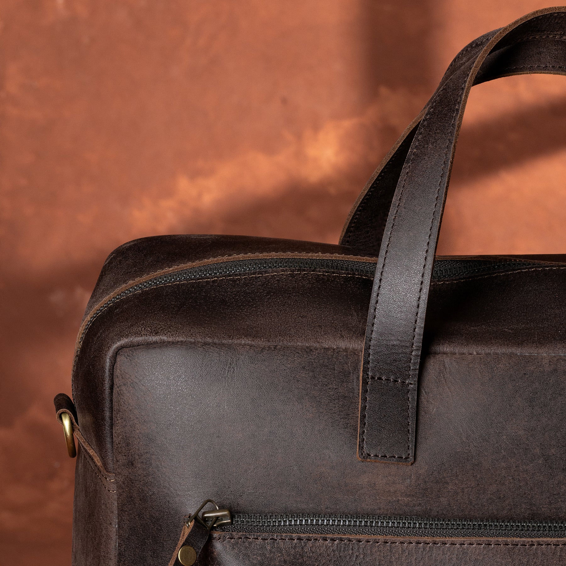 Master Mason Blue Lodge Briefcase - Dark Brown Cow Leather - Bricks Masons