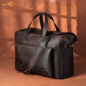 Master Mason Blue Lodge Briefcase - Dark Brown Cow Leather - Bricks Masons