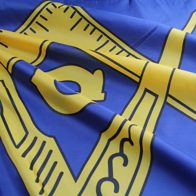 Master Mason Blue Lodge Flag - Gold & blue - Bricks Masons