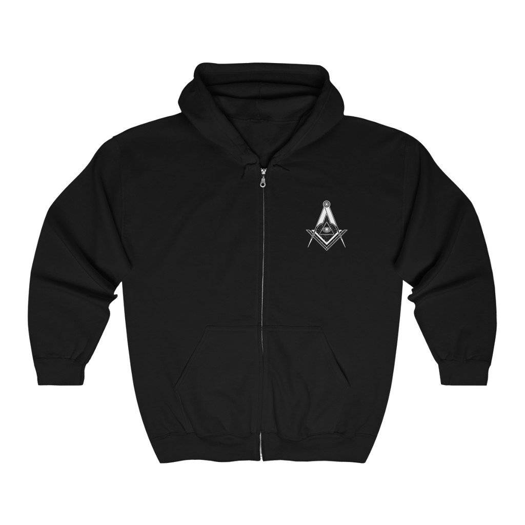 Master Mason Blue Lodge Hoodie - Square & Compass All Seeing Eye - Bricks Masons