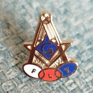 Master Mason Blue Lodge Lapel Pin - Square and Compass G Odd Fellows - Bricks Masons