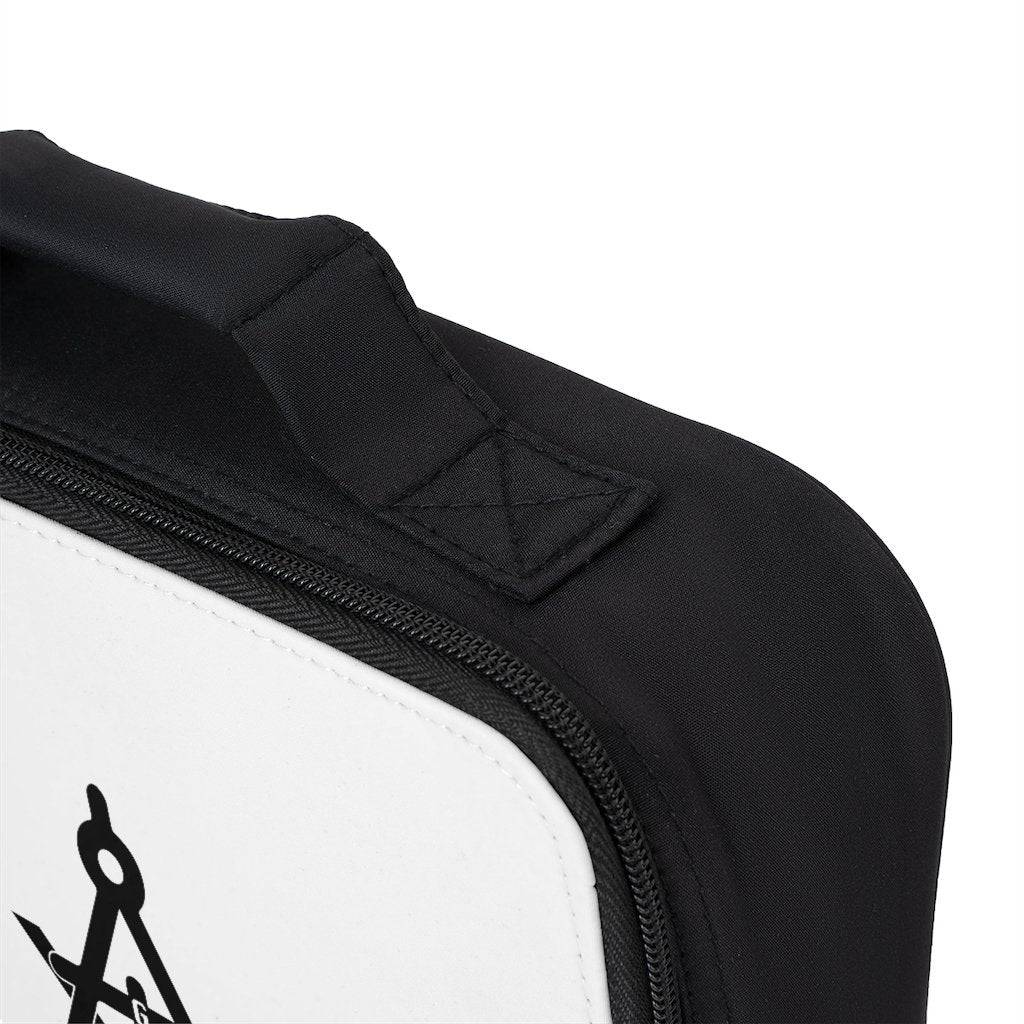 Master Mason Blue Lodge Lunch Bag - Black Base with Square & Compass G - Bricks Masons