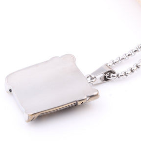 Master Mason Blue Lodge Necklace - Gold Square Compass G Stainless Steel Pendant - Bricks Masons