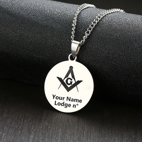 Master Mason Blue Lodge Necklace - Various Stainless Steel Colors - Bricks Masons