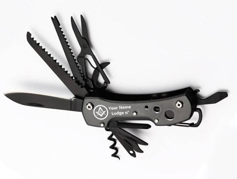 Master Mason Blue Lodge Pocket Knife - Multifunctional - Bricks Masons