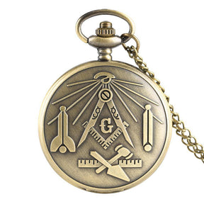 Master Mason Blue Lodge Pocket Watch - Square and Compass G - Bricks Masons